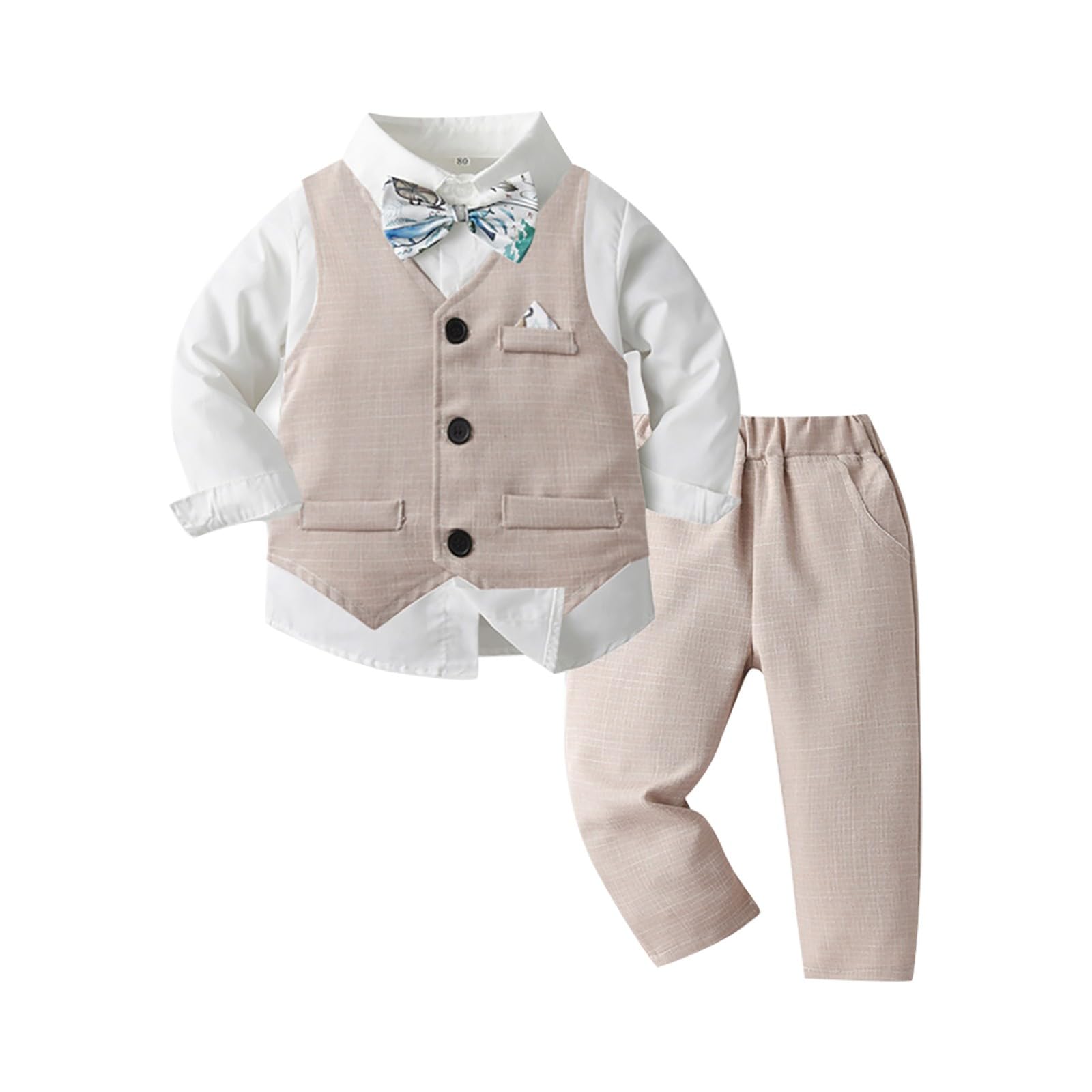 Generisch Set di pantaloni a maniche lunghe monopetto per vestiti caldi del bambino