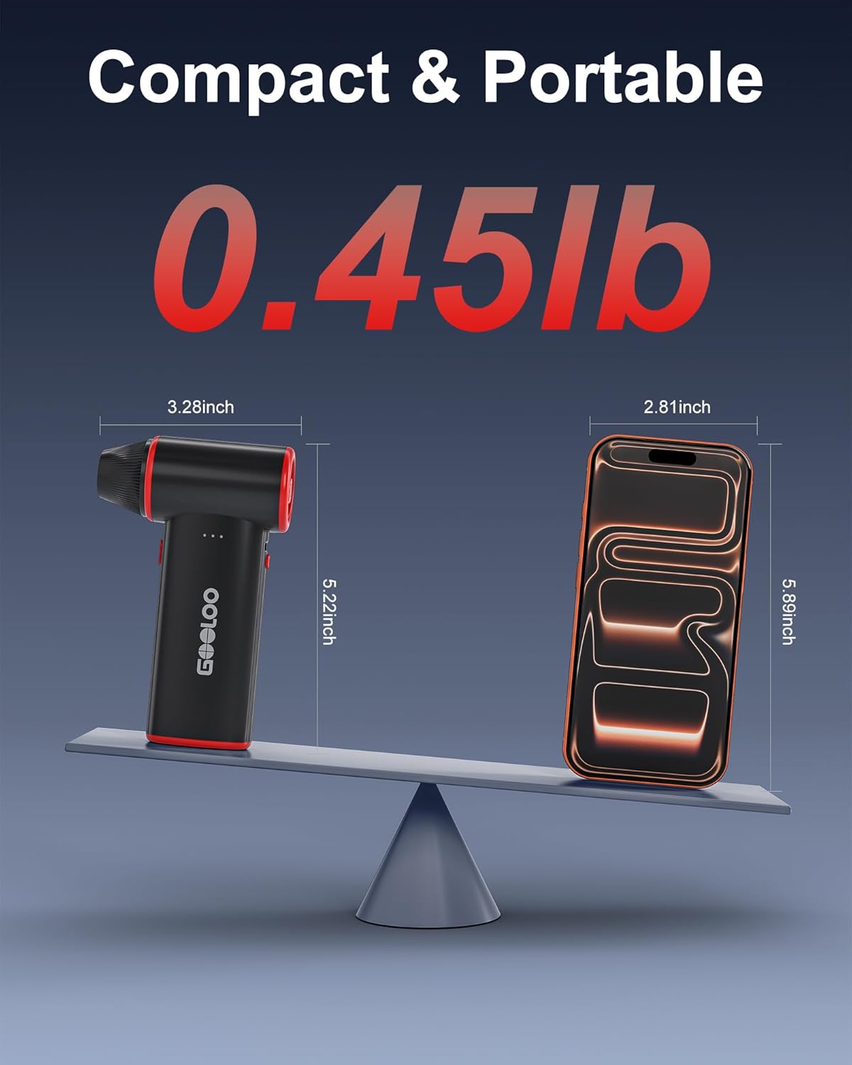 GOOLOO F3 Compressed Air Duster, 150000RPM Duster for Cleaning, 3-Gear Rechargeable Electric Air Blower with Fast Charging, Cordless Mini Blower for PC, Computer, Car, Keyboard, Outdoor - Image 8