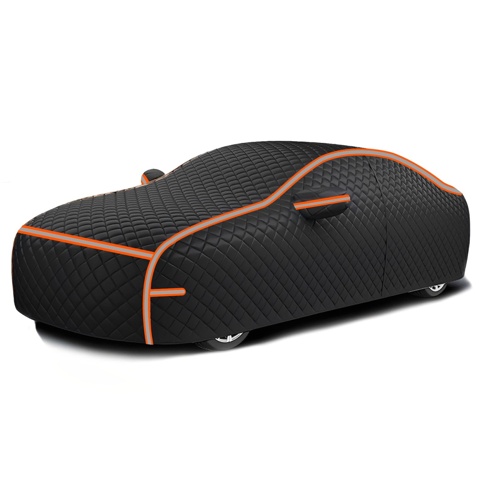 Telo Antigrandine Per Auto Compatibile Con BMW X1 U11 2022-2026,antigrandine,antinevischio,impermeabile,antipolvere,antigelo,anti-UV,antineve(Black Orange)