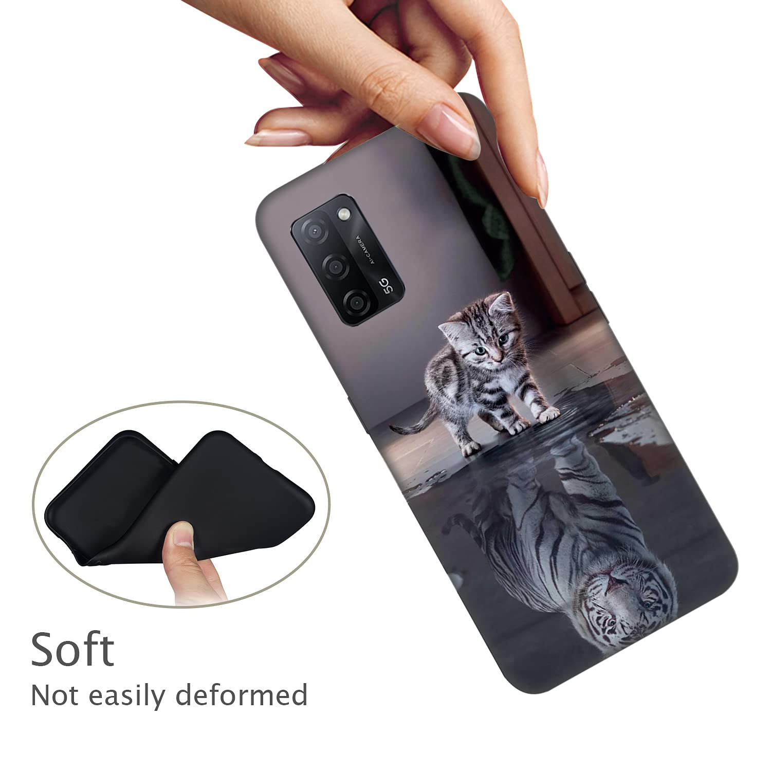 Custodia 3 In 1 Per OPPO A16S/A16/A54S/A55 5G - Cover Ibrida Con Telaio Anteriore E Guscio Posteriore A Due Strati - Protezione Anticaduta E Ricarica Wireless