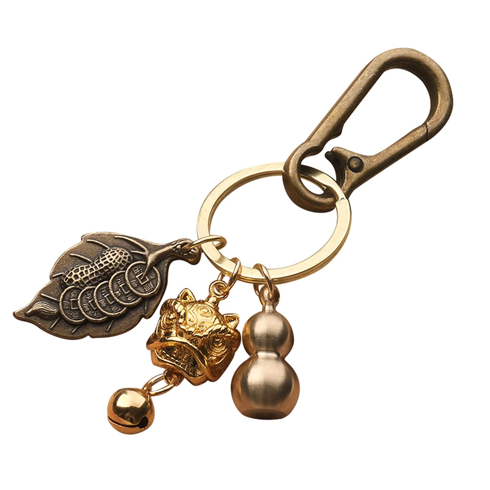 A｜X ARMANI EXCHANGELion Bell Personality Handmade Pure Copper Car Keychain Pendant Brass Bell Pendant Retro Mascot Small Gift