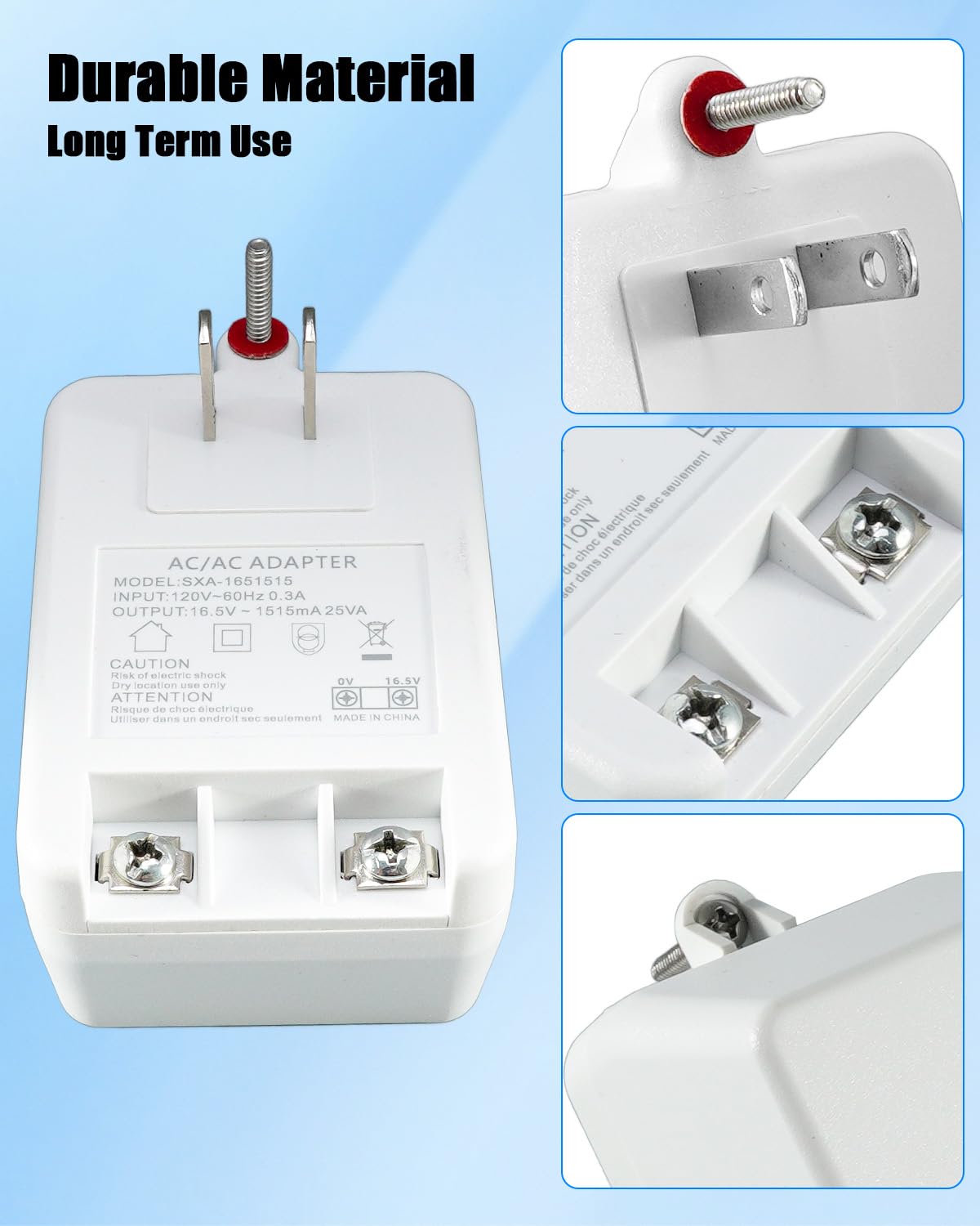 16.5V 25VA Plug-in Transformer for Video Doorbel Compatible with Honeywell Intrusion 1321-1 Transformer