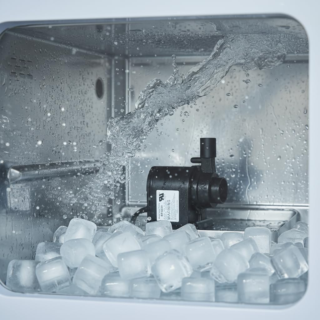 AP1200 AC120V Commercial Large Flow Ice Maker Water Pump for HZB-30F, HZB-38F, HZB-32, HZB-45, HZB-65, HZB-90, HZB-120, HZB-160, Small-sized Circulating Submersible Water Pump, 60Hz 0.13A, Hmax: 0.8m