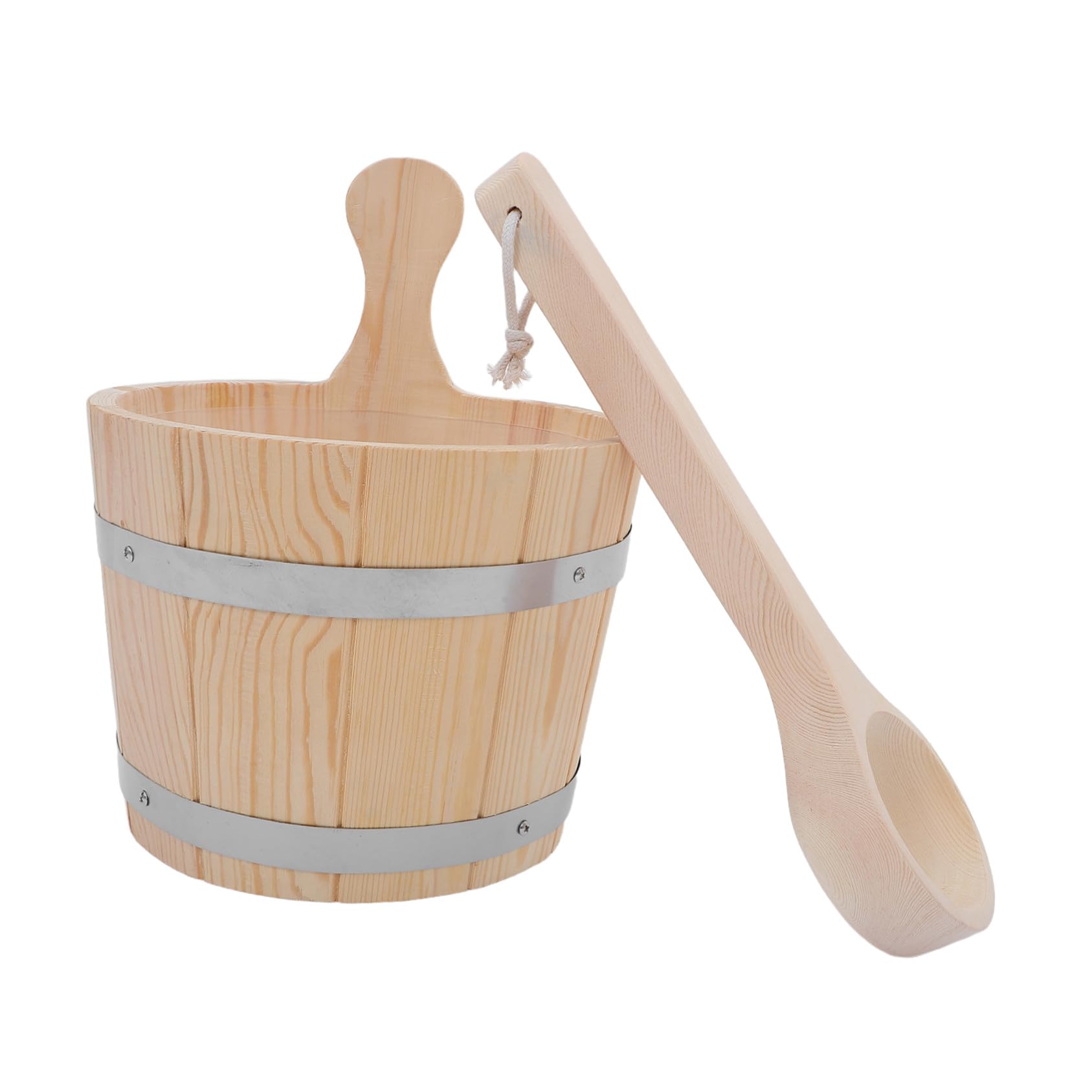 Supvox Saunaeimer Aus Holz Fassungsvermögen Mit Holzschaufel Dampfbadeimer Wasserschöpfer Für Spa-entspannung Badefass Mit Fasslöffelset Für Gartenkelle Und Wasserschöpfer
