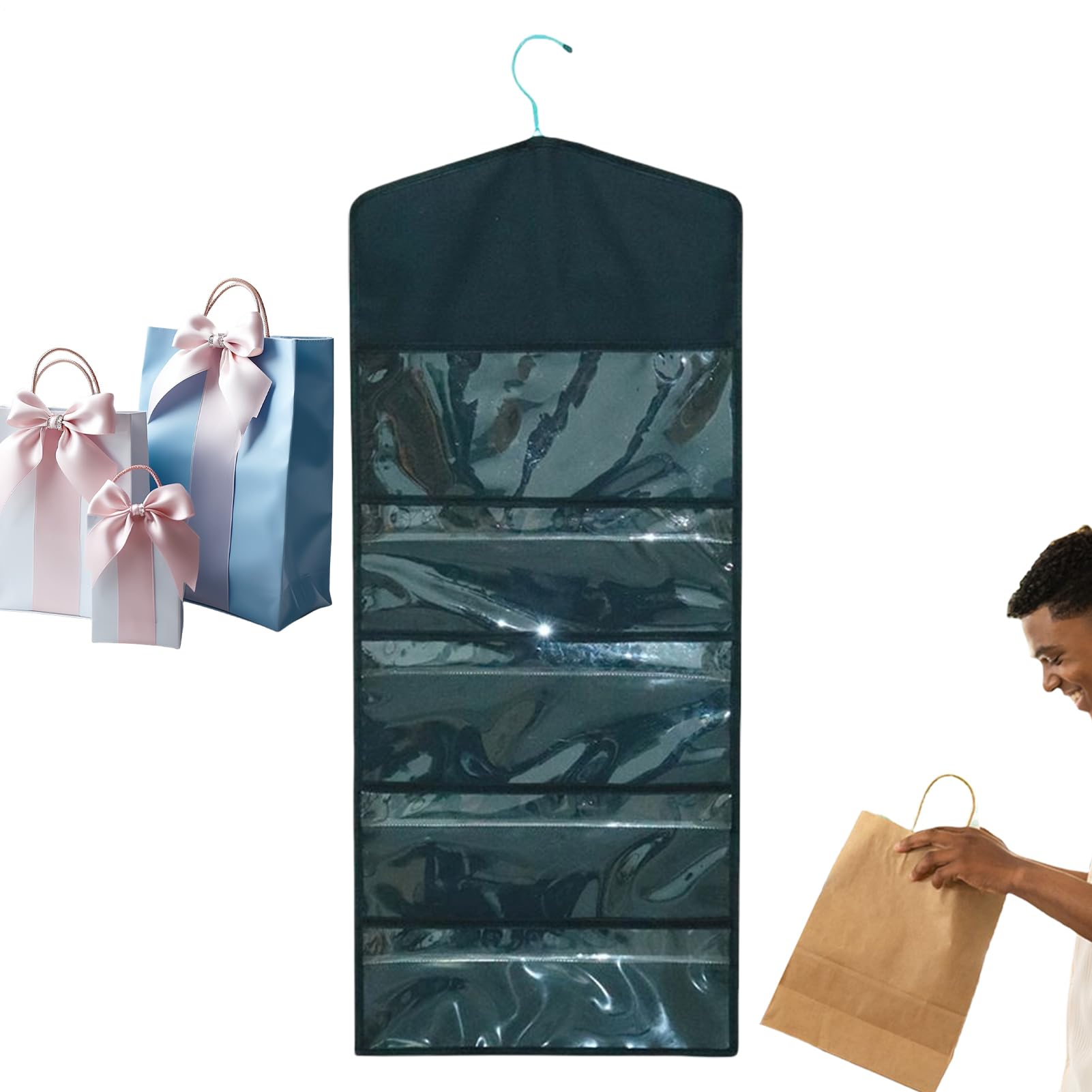 Range-Papier cadeau stockage suspendable double face grand volume armoire
