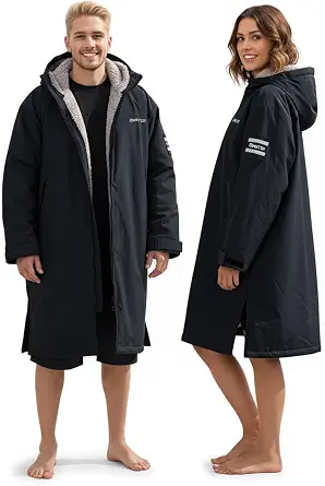 Owntop Swim Parka Kids Adult | Waterproof & Sherpa Lining | Velcro Arm Patch | Oversized Hooded Surf Poncho Changing Robe