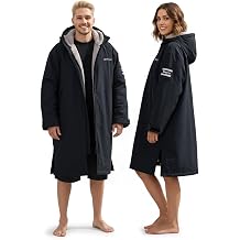 Owntop Swim Parka Kids Adult | Waterproof & Sherpa Lining | Velcro Arm Patch | Oversized Hooded Surf Poncho Changing Robe