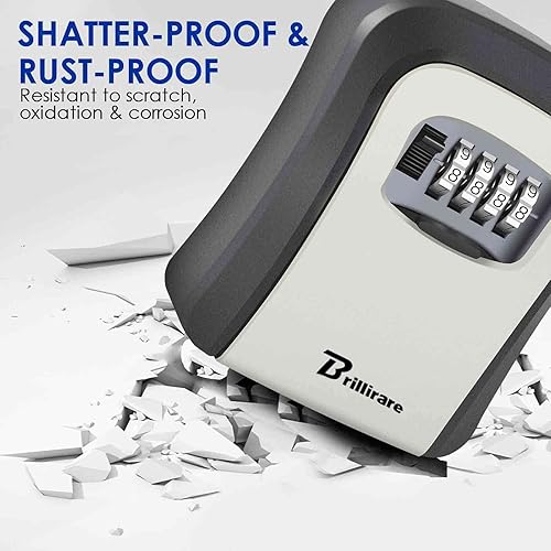 Miniatura 5 de Caja de Seguridad para Llaves, Caja de Seguridad con Combinación Impermeable de 4 Dígitos para Montaje en Pared, Ocultador de Llaves Reajustable,