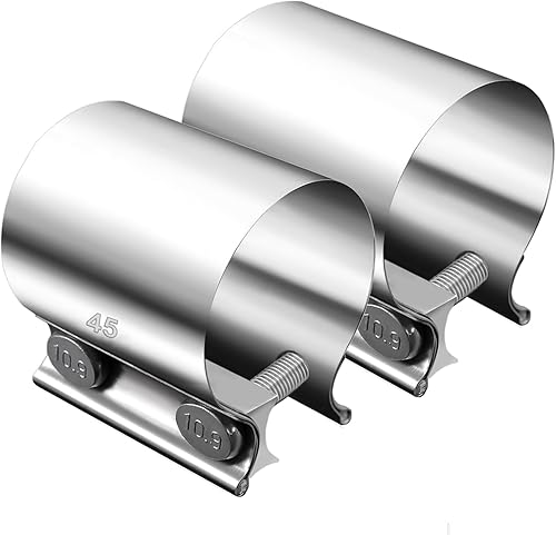 Dianrui 2 abrazaderas de acero inoxidable para junta a tope de 1.75 pulgadas, abrazadera de ensanchamiento universal de 1.75 pulgadas para sistema