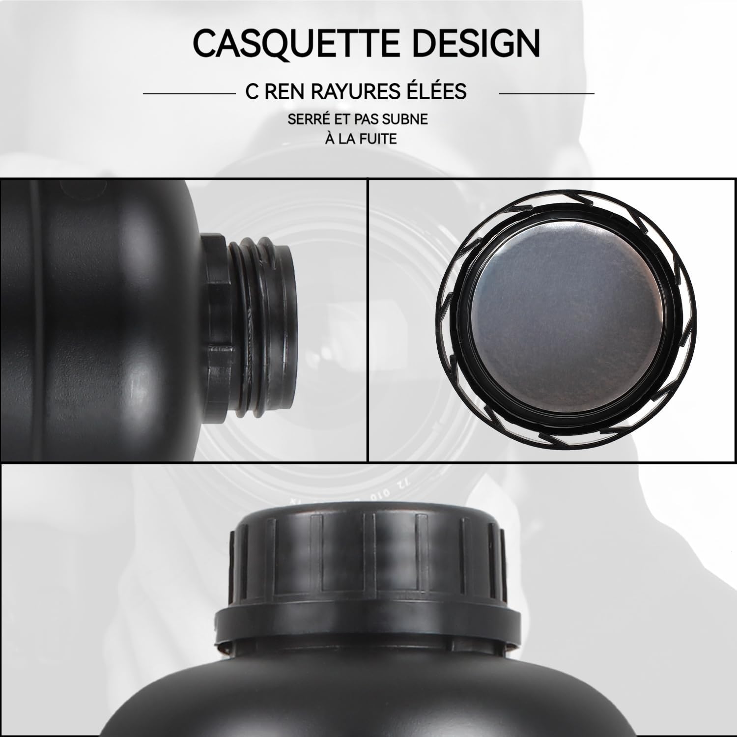 Lot de 3 pièces de 1L (1000ml) pour Chambre Noire. Bouteilles de Stockage en Plastique pour chimies de Film Photographique (3X 1L Bouteilles Noires)