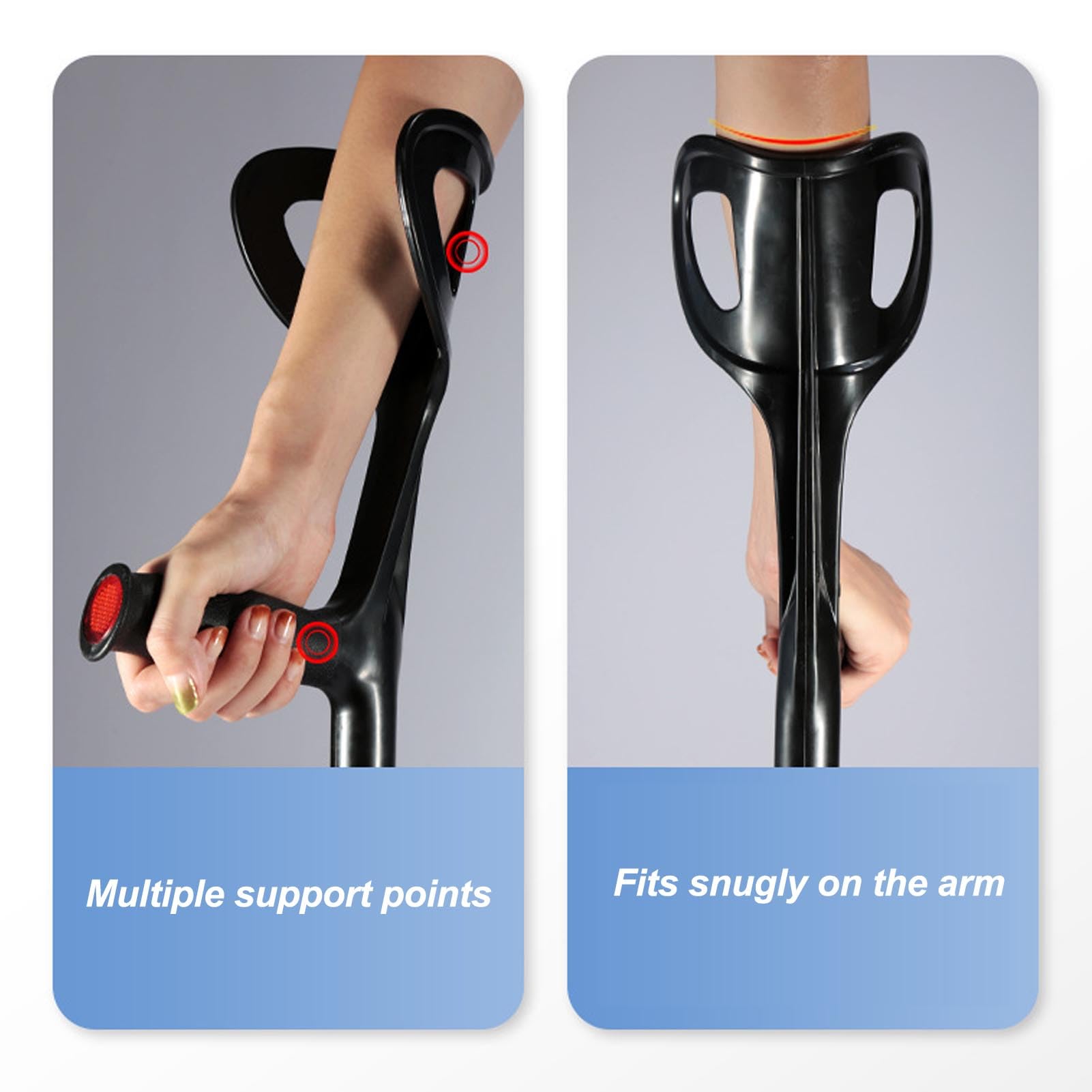 Muleta de Antebrazo, Portátil, Ajustable, Antideslizante, Ligera, Plegable, Muleta de Antebrazo, Muletas Ergonómicas y Plegables, Ayudas para Caminar, Muletas de Antebrazo,