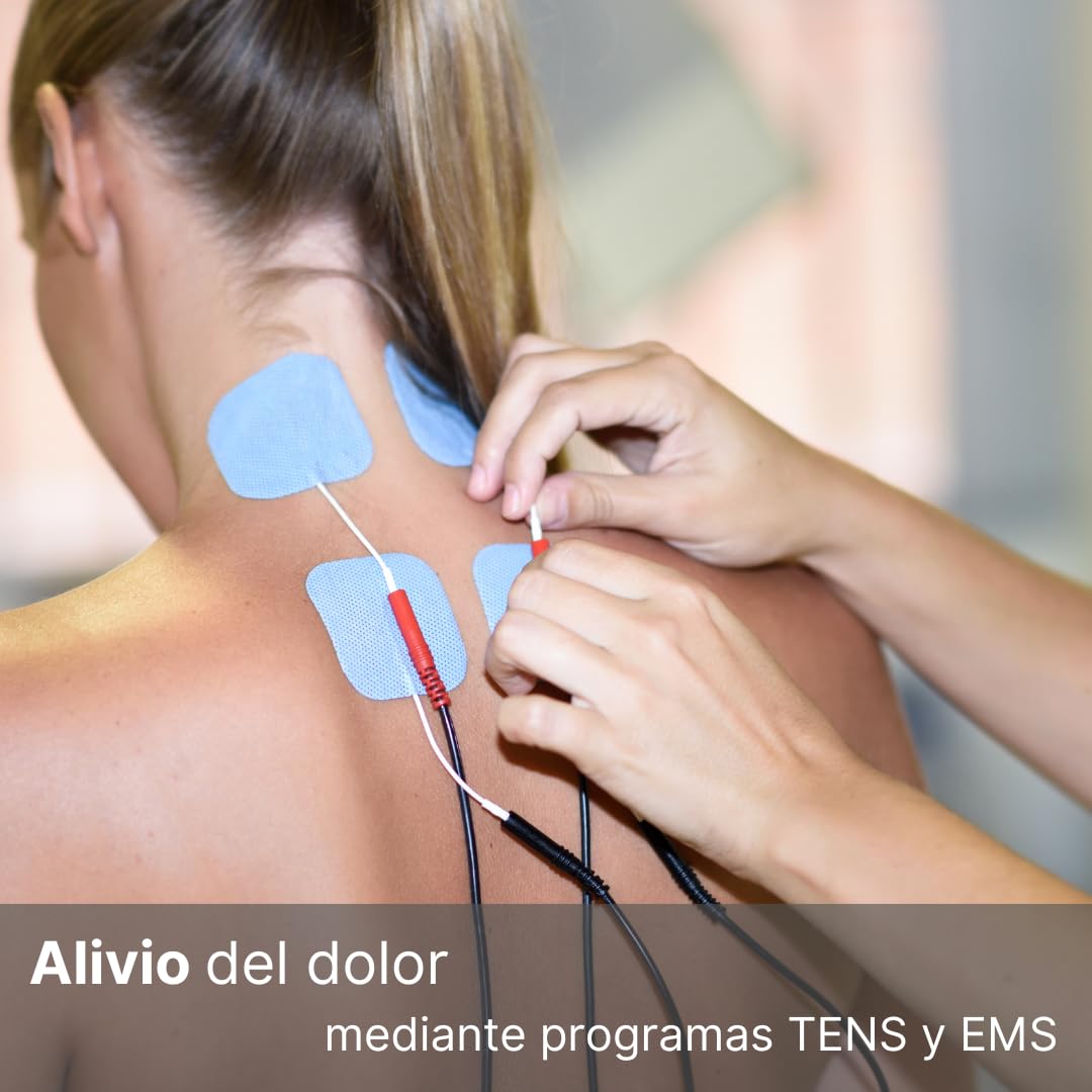 Tens Electroestimulador Muscular 10 modos Función TENS, EMS para Alivio Artritis Lumbalgia Ciática Migraña Tortícolis Dolor Espalda Cadera Rodilla Hombro
