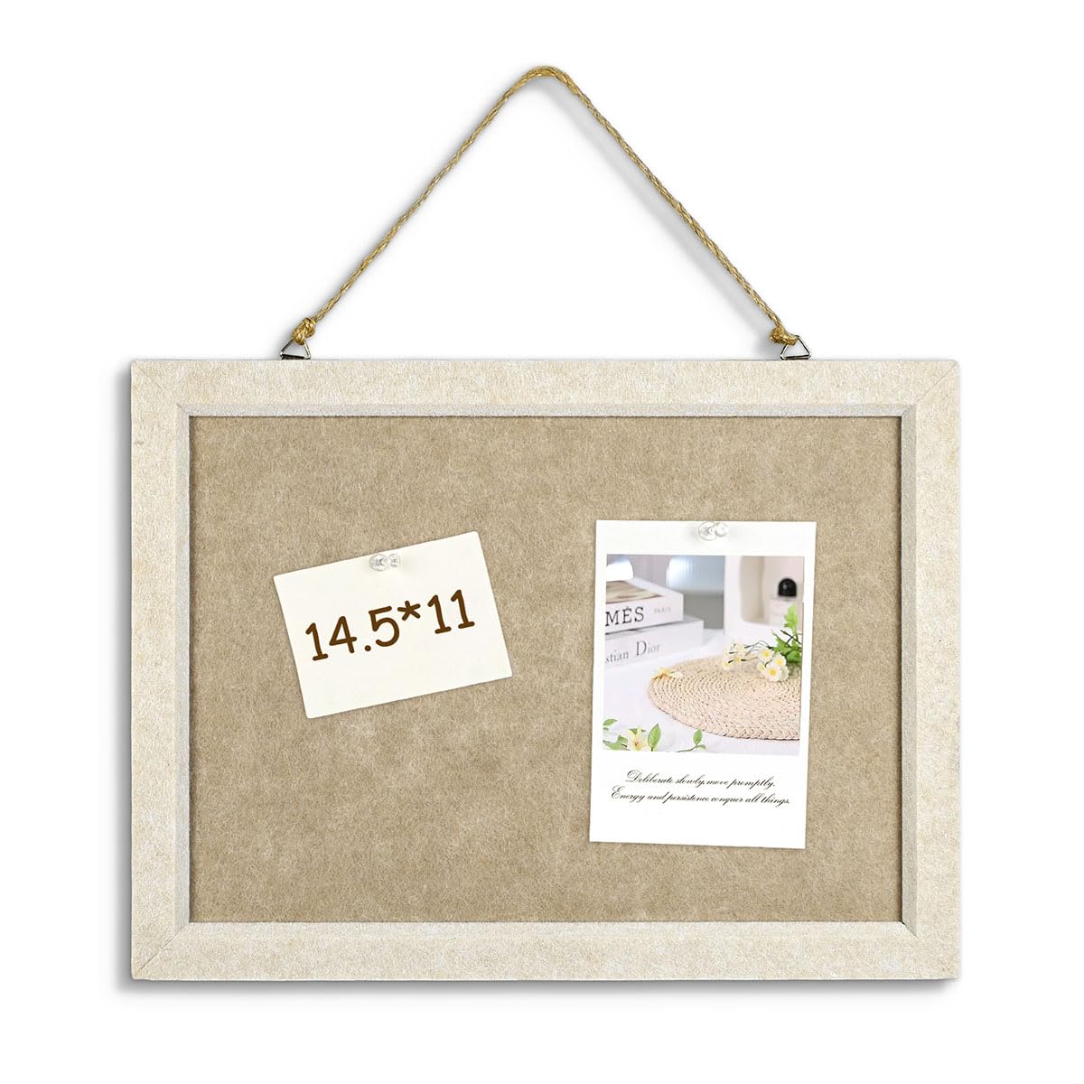 Simabsie Felt Bulletin Board 37x28cm, Hanging Wall Mount with Rope