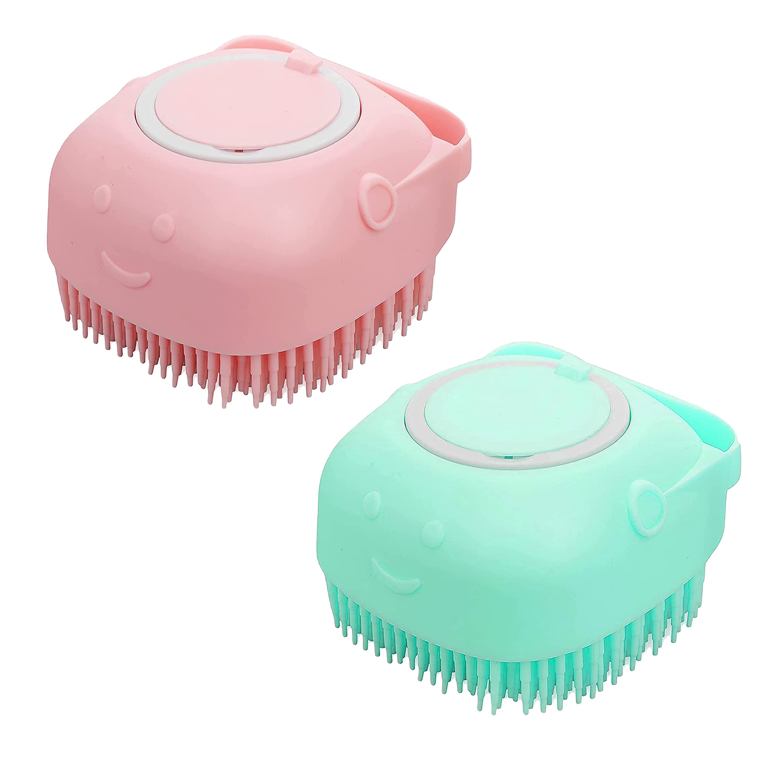 PETHOOD Dog Bath Brush Body Scrubber Shampoo Dispenser Tick Remover for Shower Bathing and Shedding Soft Silicone Bristles Brushes Groomers for Pet Puppy Dogs Cat (Color May Vary)(Pack of 2) (B0CDCD5S6R) Amazon Price History, Amazon Price Tracker
