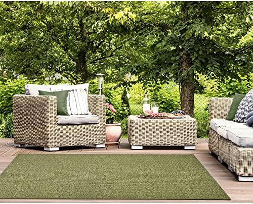 Liora Manne Avalon Indoor/Outdoor Power Loomed Polypropylene Durable Area Rug - Traditional Texture Casual Accent (Texture Green) (8'3" x 11'6")