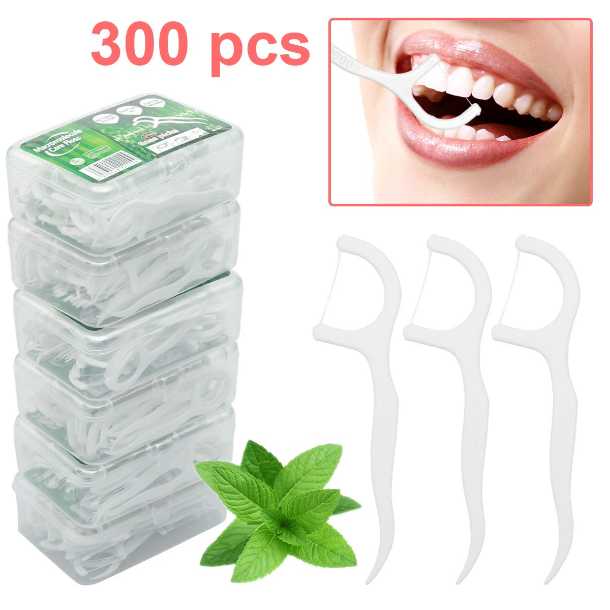 Buy Dental Floss 300 pcs. Dental Floss Sticks Disposable Dental Floss