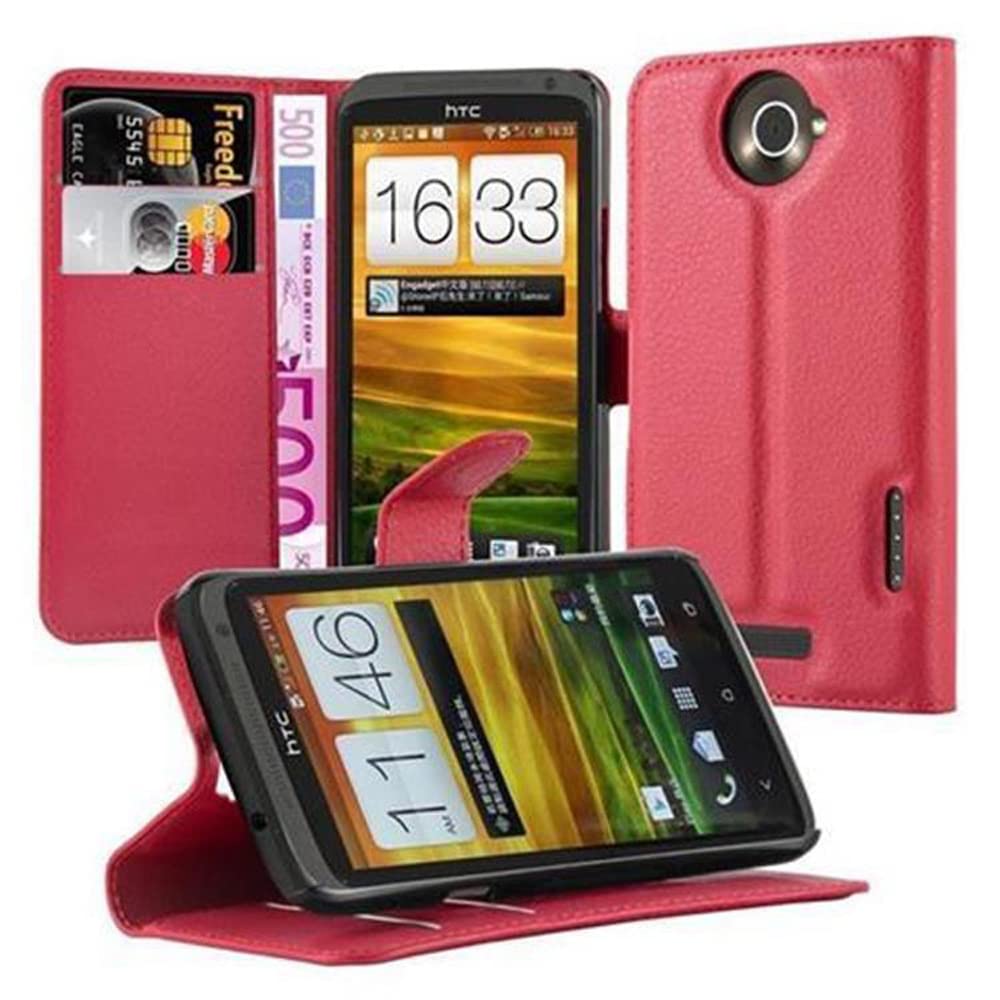Cadorabo Custodia Libro per Motorola MOTO G8 PLUS in ROSSO CARMINIO - con Vani di Carte, Funzione Stand e Chiusura Magnetica - Portafoglio Cover Case Wallet Book Etui Protezione