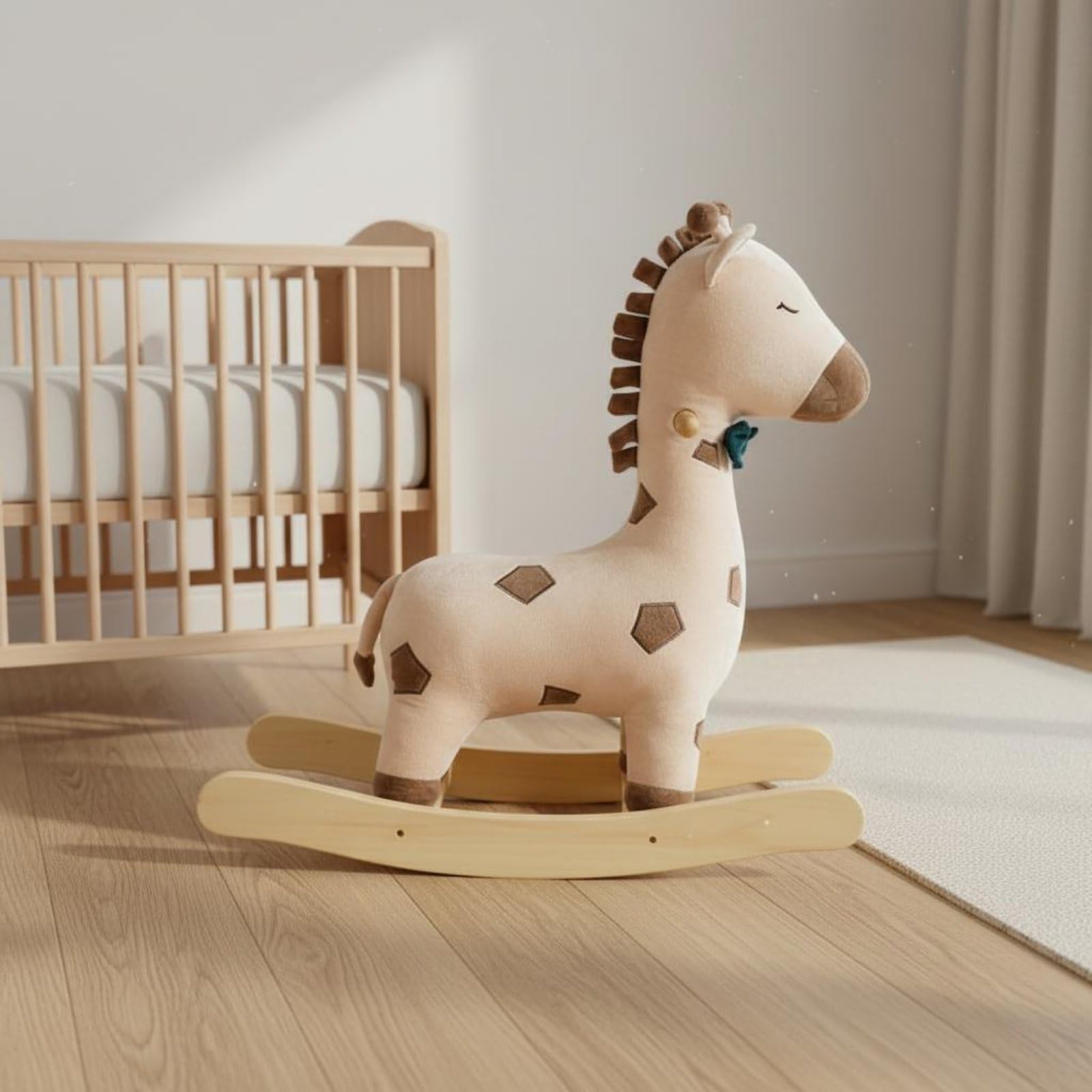 Qianly Gioco a Dondolo Giraffa in Legno Stile Nordico Dondolo a Forma di Giraffa Design Anti-Ribaltamento Giocattolo prima Infanzia per Bambini Piccoli