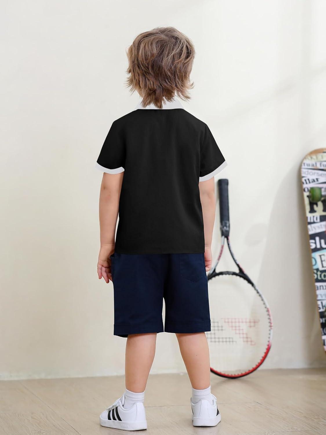 Haloumoning Toddler Baby Boys Short Sleeve Button Down Shirts Kids Color Block Double Breasted Dress Shirt 9M-8Y - Image 4