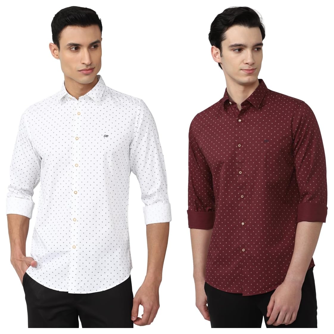 peter england Men's Slim Fit 100% Cotton Printed Shirt Pack of 2-picture-10