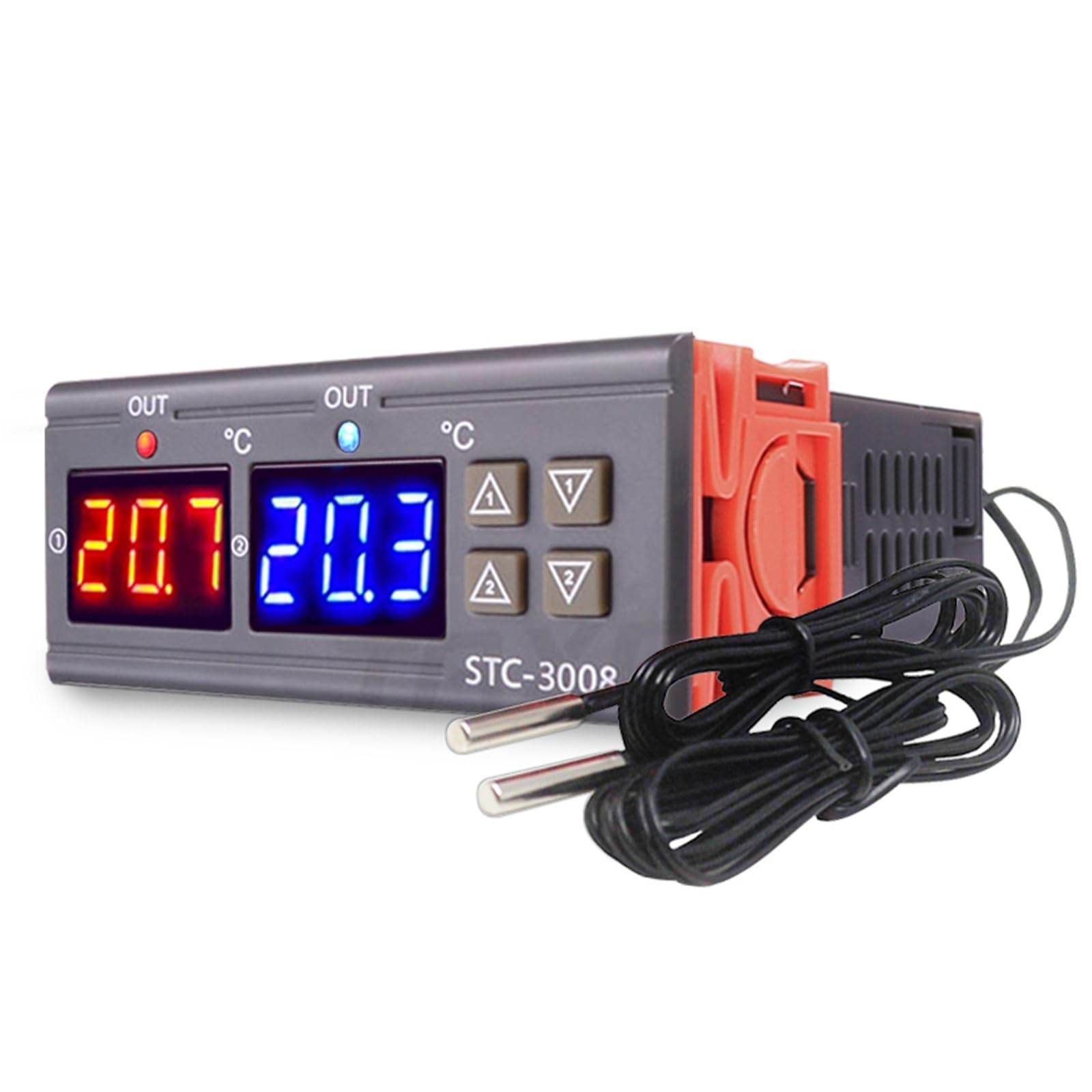 Contrôleur de température STC 3008 double sonde pour incubateur