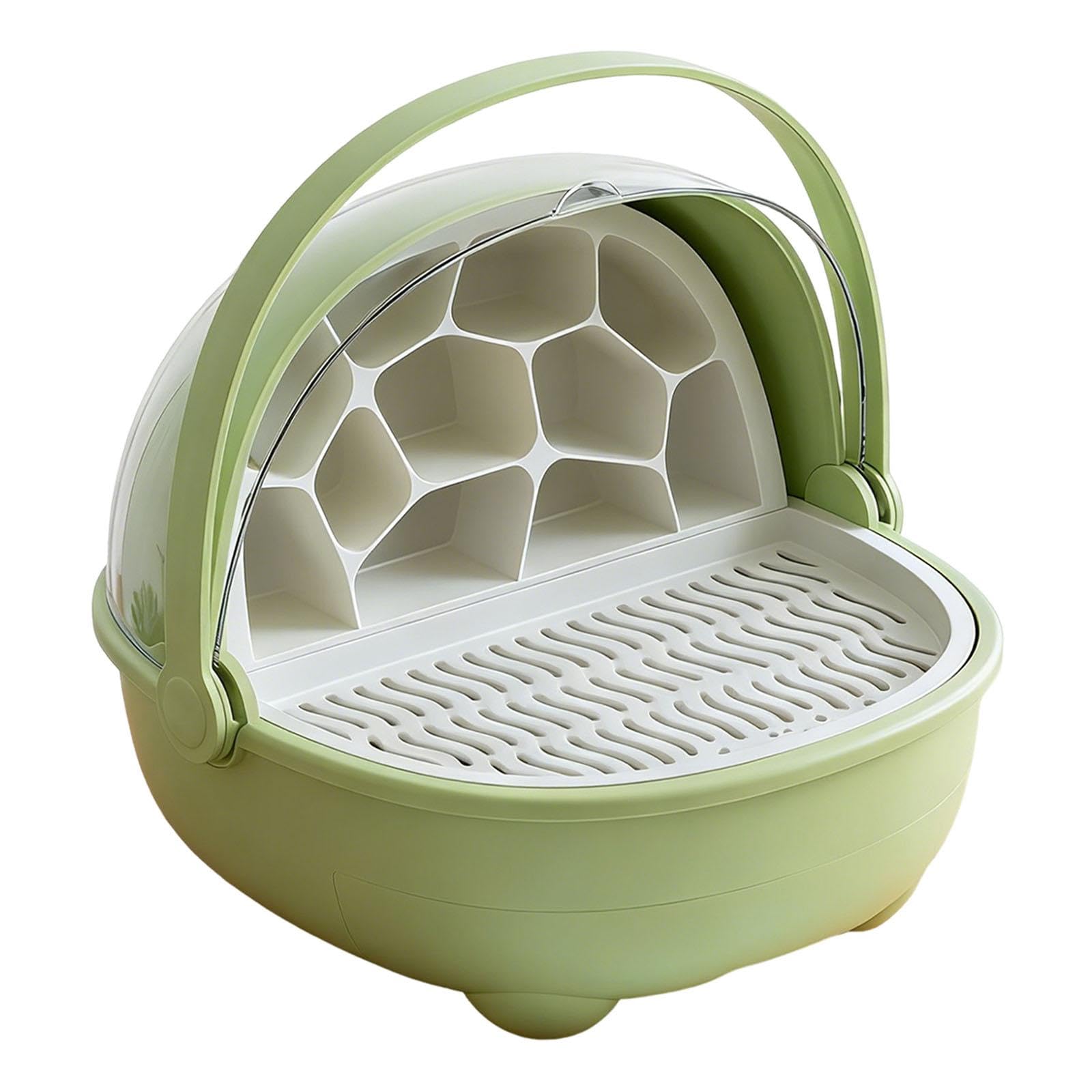 Milageto Boîte d'élevage pour bébés vers à Soie, Cage avec poignée, incassable, pour Reptiles, Contenant d'élevage, Vert