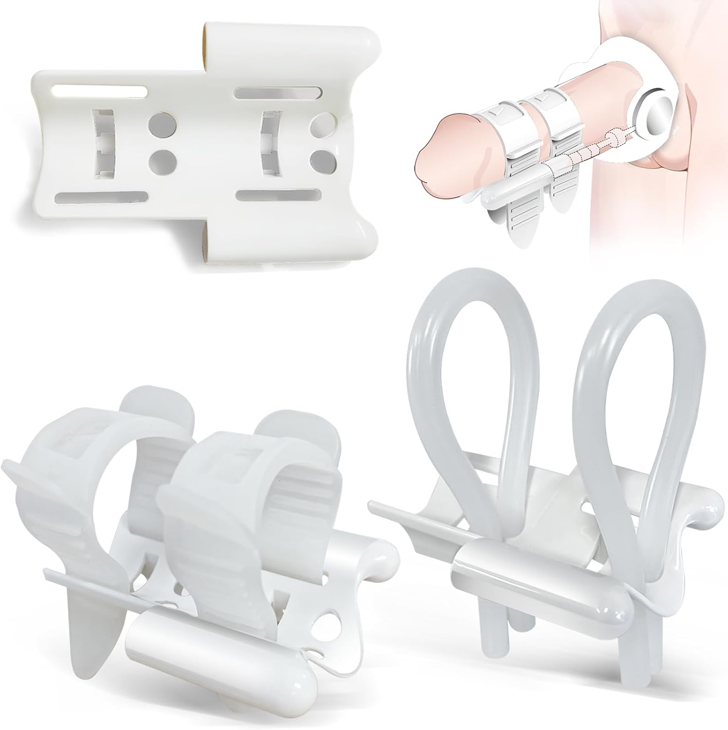 Penis Extender Penis Pump Kit Universal Accessories, Extended Reinforced Support Points, Two Enhanced Protection Fixing Methods, Wearable Traction Penis Training Device Accessory