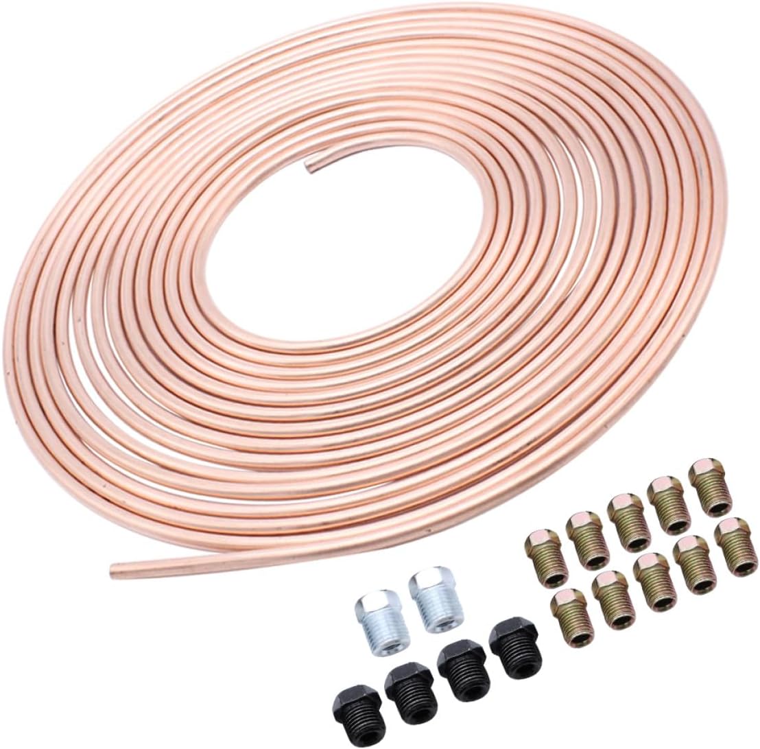 Nickel Copper Brake Line Tube 3/16 Od 25ft Coil Auto Brake Tubing Replacement for Car