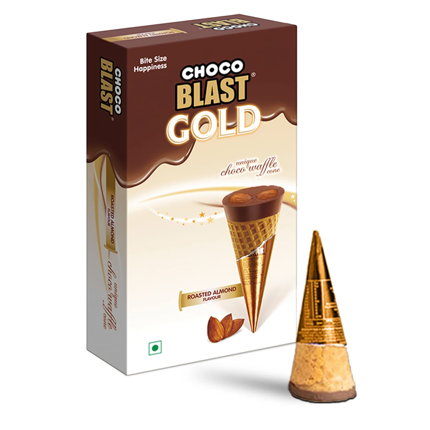 Pure Temptation Gold Chocoblast | Premium Chocolate Filled Waffle Cone | Rich Creamy Milk Chocolate Treat | Ideal Chocolate Gift Box for Birthday, Christmas, Halloween & Festive Gifting Mood Booster