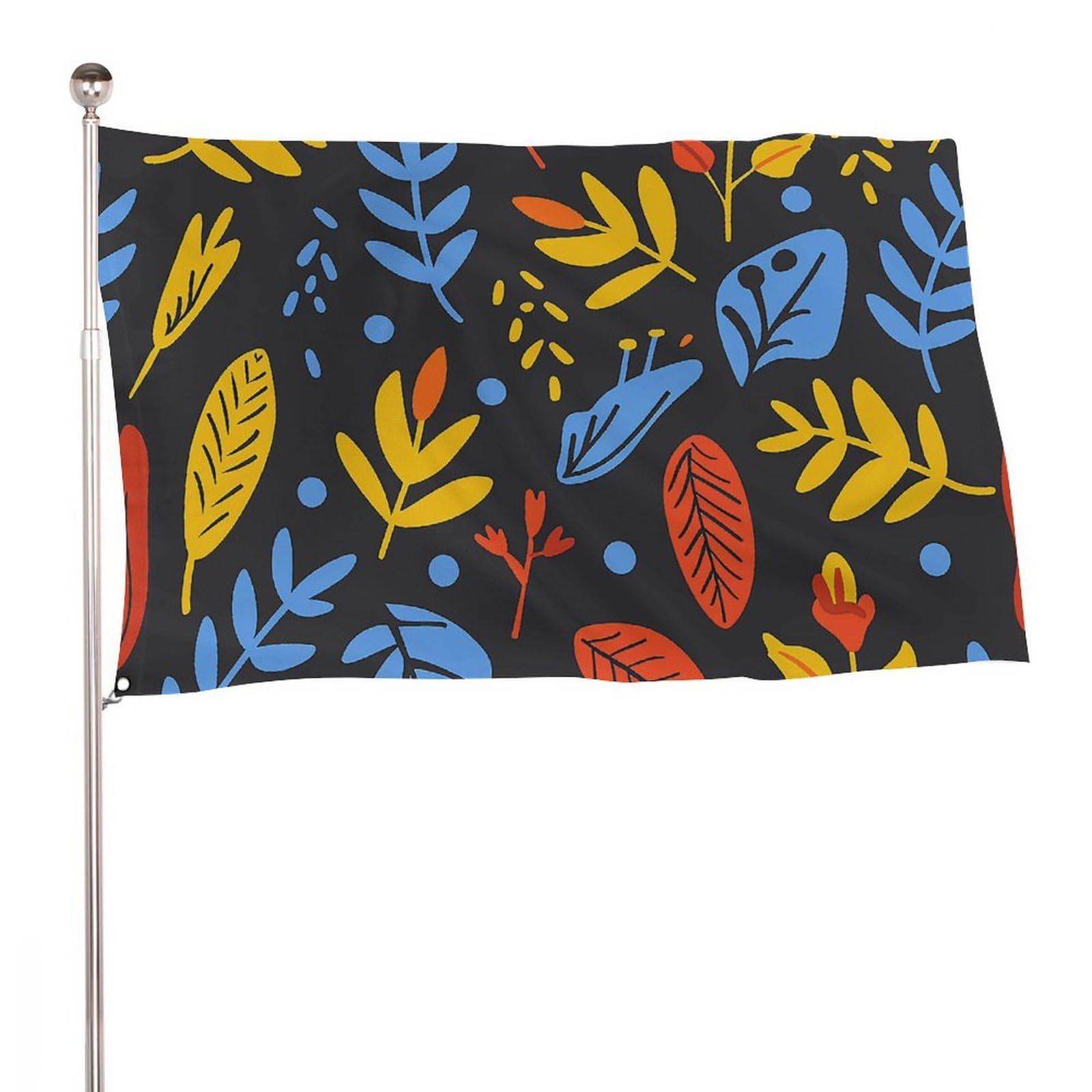 Bandera exterior de hojas azules con tejido resistente de 5 x 8 pies
