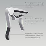 Guitar Capo for Acoustic, Classical, Electric Guitars, Ukulele, Mandolin, Banjo, and other string musical instruments, Quick Release, Memory Silicone Pad, Buzzing-Free (Black & Silver)