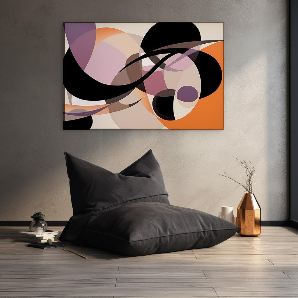 Canvas for Living room. Unleashing Energy in Geometry: A Dance of Shapes and Hues, 27 x 18 inch Canvas Wall Art - Contemporary Masterpieces - Modern Home Decor