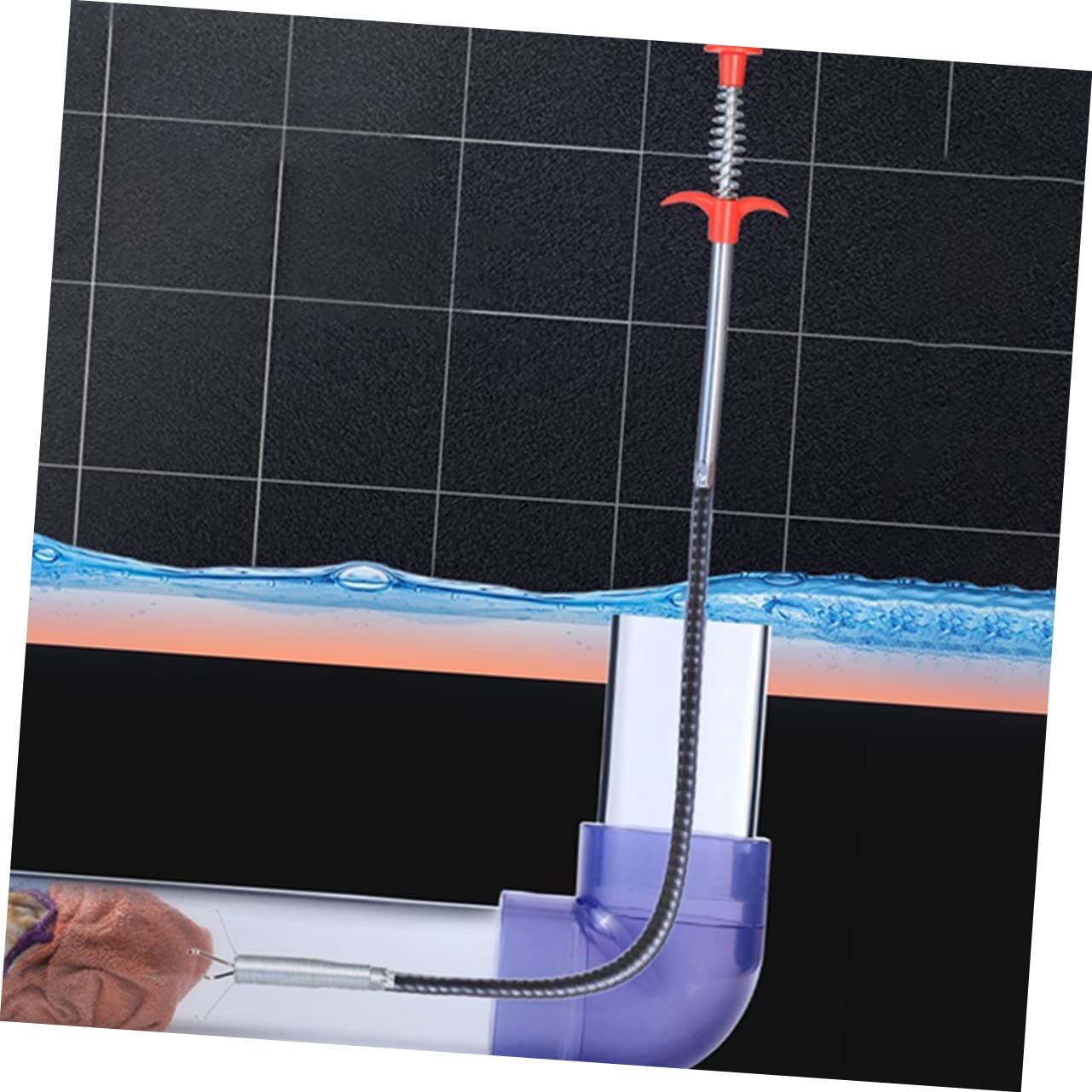 HOMOCONO 2pcs Drain Stick Flexible Grabber Reacher Tool for Removal Magnetic Pickup Tool for Hair and Debris