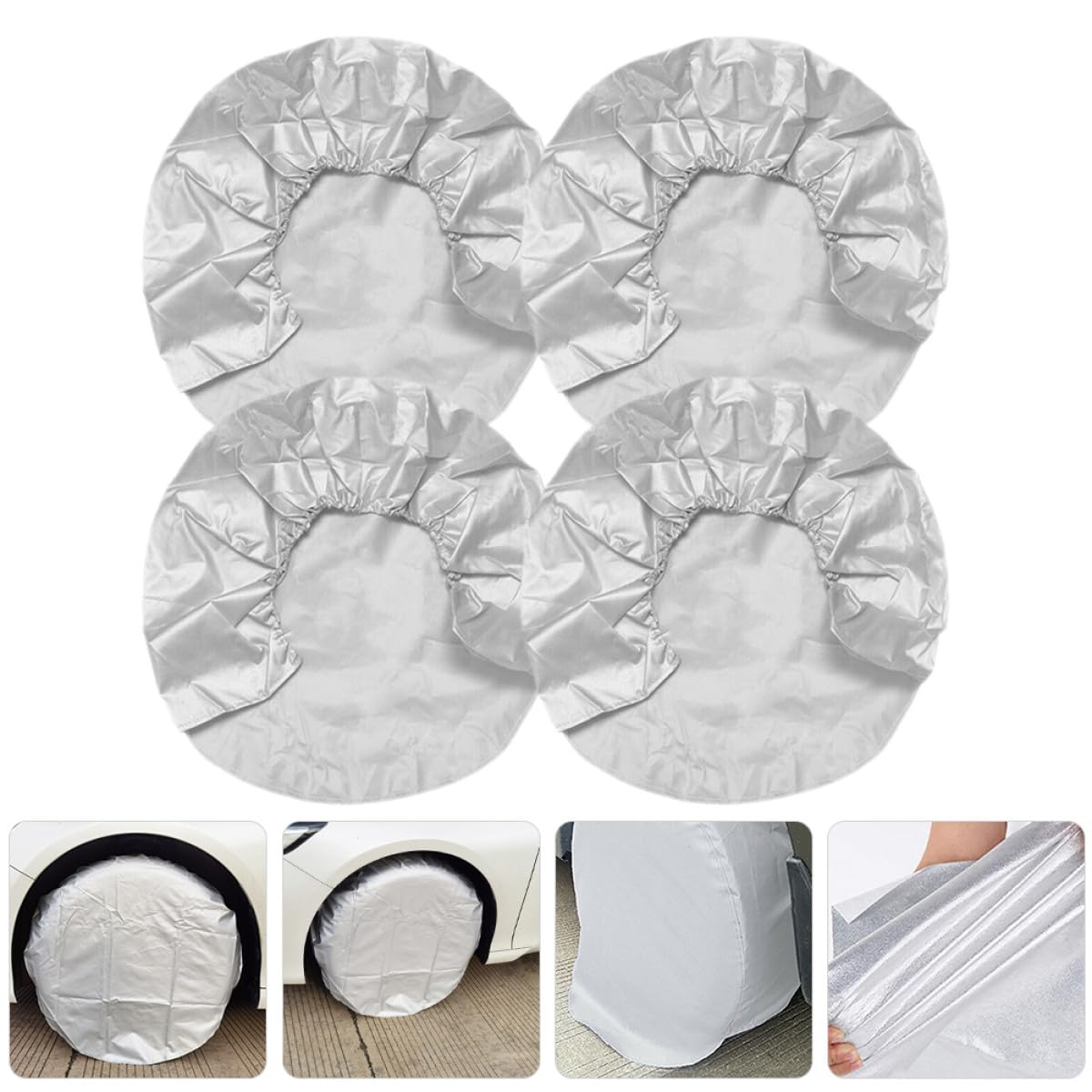 Alipis 4piezas Cubiertas para Neumáticos Fundas Protectoras Oxford para RV y Camiones Resistentes y Fáciles De Instalar