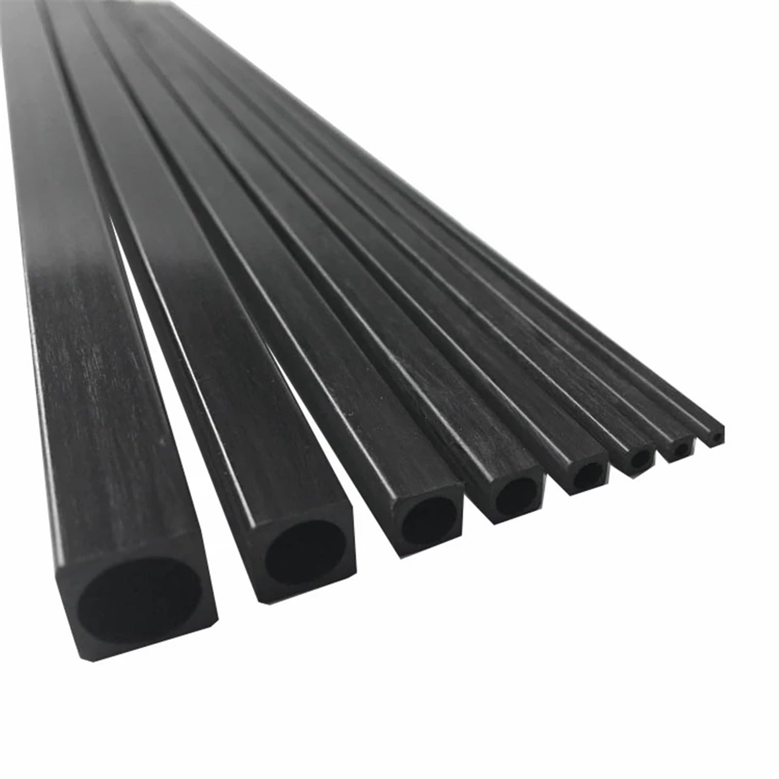 2pcs Carbon Fiber Inner Circle Outer Square Tube 10 * 10 * 4.5mm-5mm-6mm-6.5mm-7mm-8mm-8.5mm,Length 500mm Carbon Fiber Square Tube(10x10x7x500mm-2pcs)