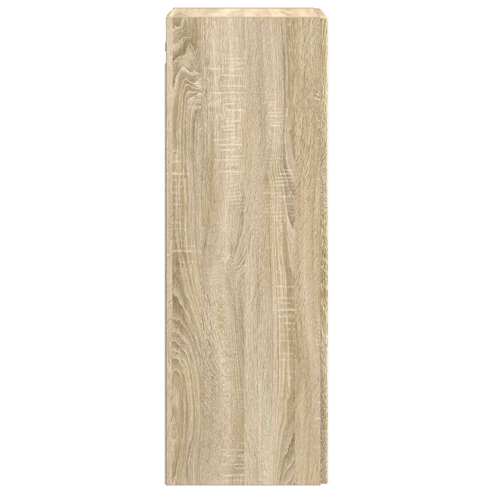 Szafka łazienkowa montowana na ścianie, dąb Sonoma, materiał drewnopochodny, 33 x 34,5 x 60 cm, z dużą ilością miejsca do przechowywania i drzwiczkami, do przechowywania mebli łazienkowych w