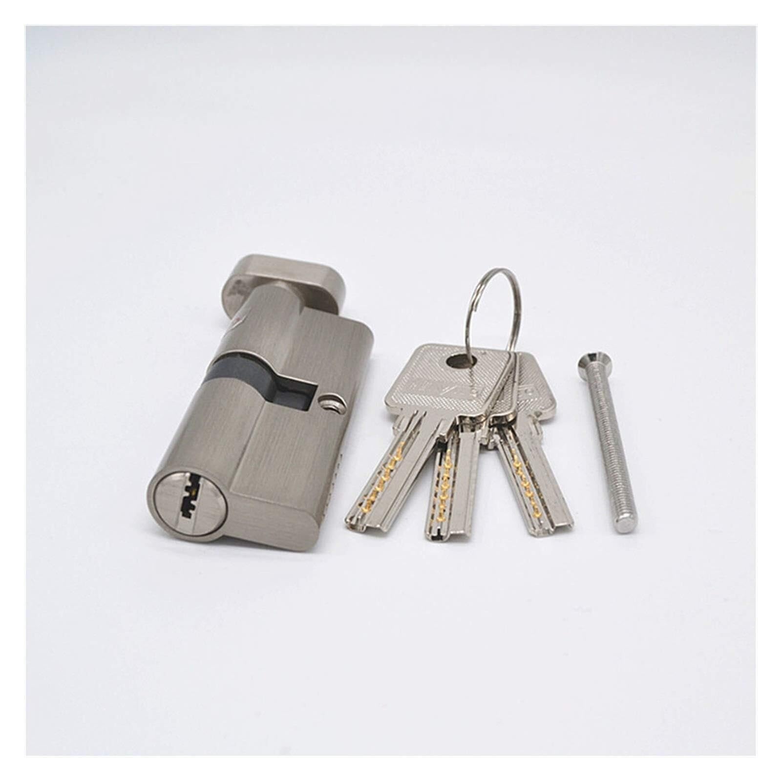 Barrel Lock Door Barrel Lock 70mm Black Brass Cylinder with 3 Computer Keys Anti-Theft Home Security with Knobs(N 70mm)