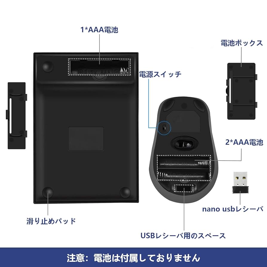 Amazon | テンキー マウス ワイヤレス セット、USB受信機能付き
