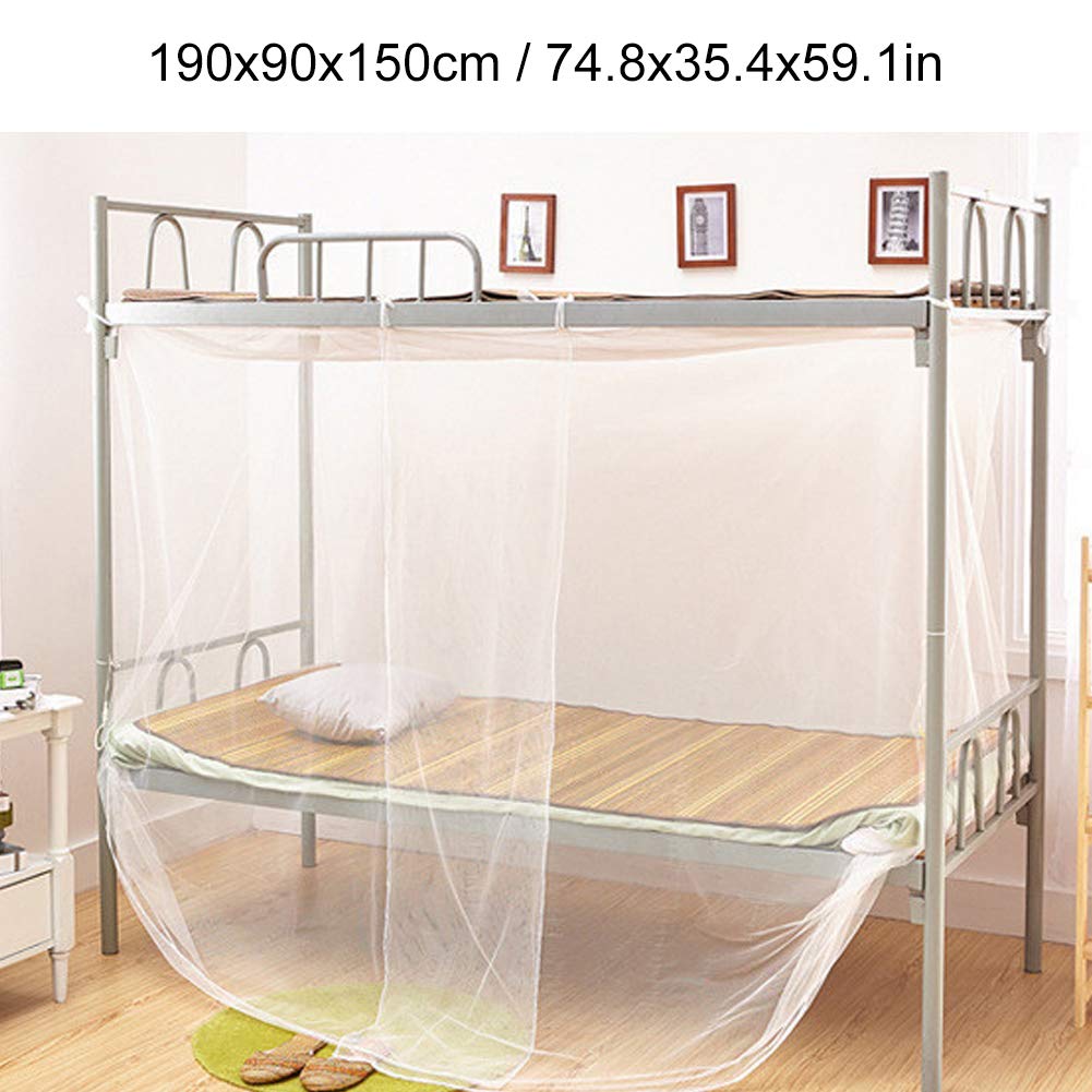 Alvinlite Mosquitera para Dormitorio de Estudiantes, 4 Esquinas, Dosel Cuadrado, Cama Individual, Malla, Cubierta -021 Mosquitera