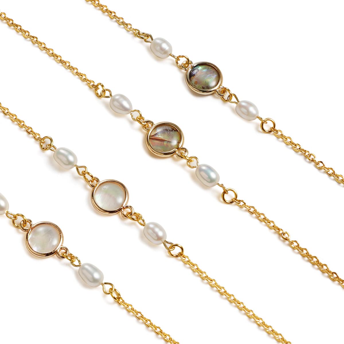 Brillenketten, Sonnenbrillen-Gurthalter, Muscheln und Perlen, Brillen-Haltekette for Damen,Brillenketten