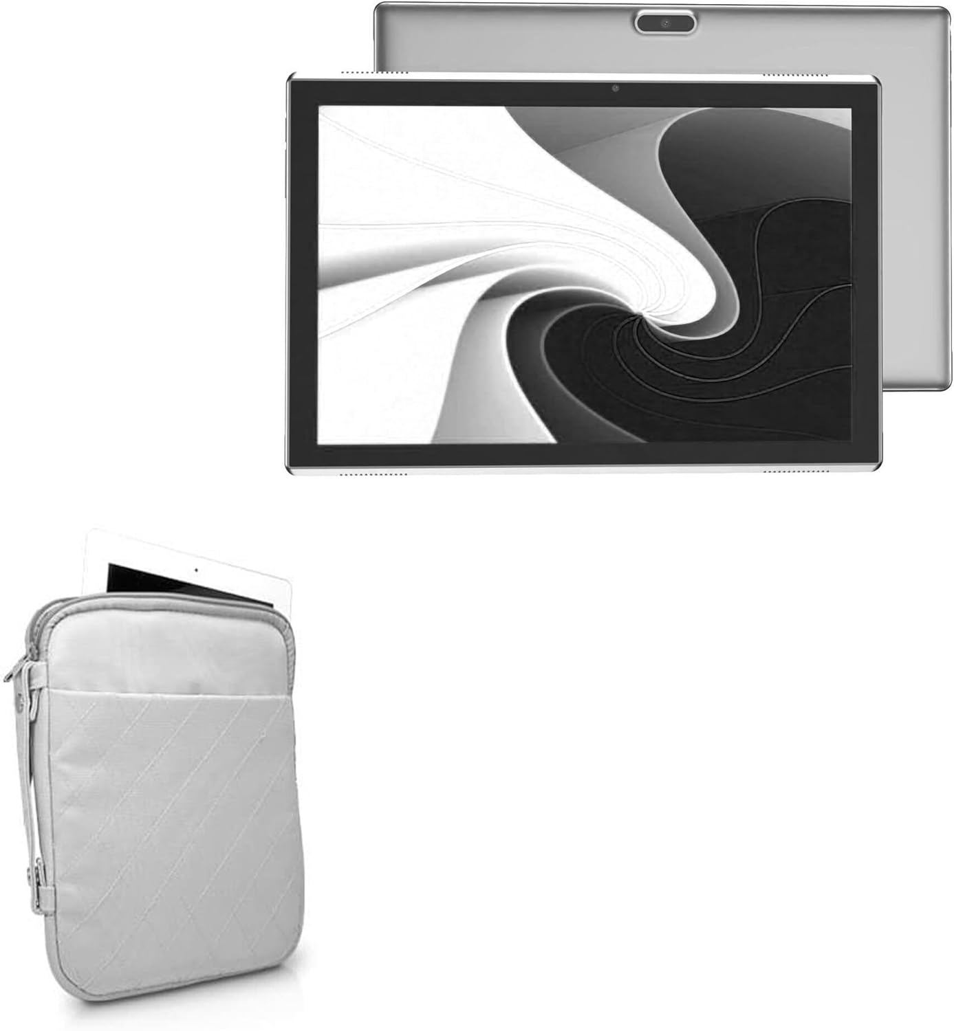 BoxWave Case Compatible with ZZB ZB10 (10.1 in) - Quilted Carrying Bag, Soft Synthetic Leather Cover w/Diamond Design - Cool Grey