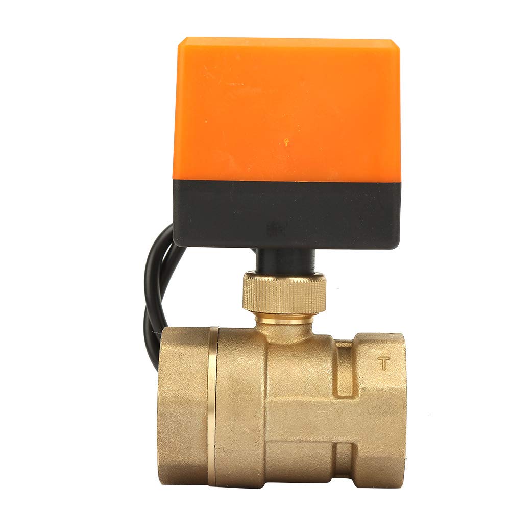 Vanne Motorisée 12 volts, DN32 G1-1/4" Vanne Motorisée 2 Fils Robinet à Tournant Sphérique en Laiton Vanne à Sphere 2 voies pour le Ventilo-Convecteur et le Système de Contrôle de l'Eau