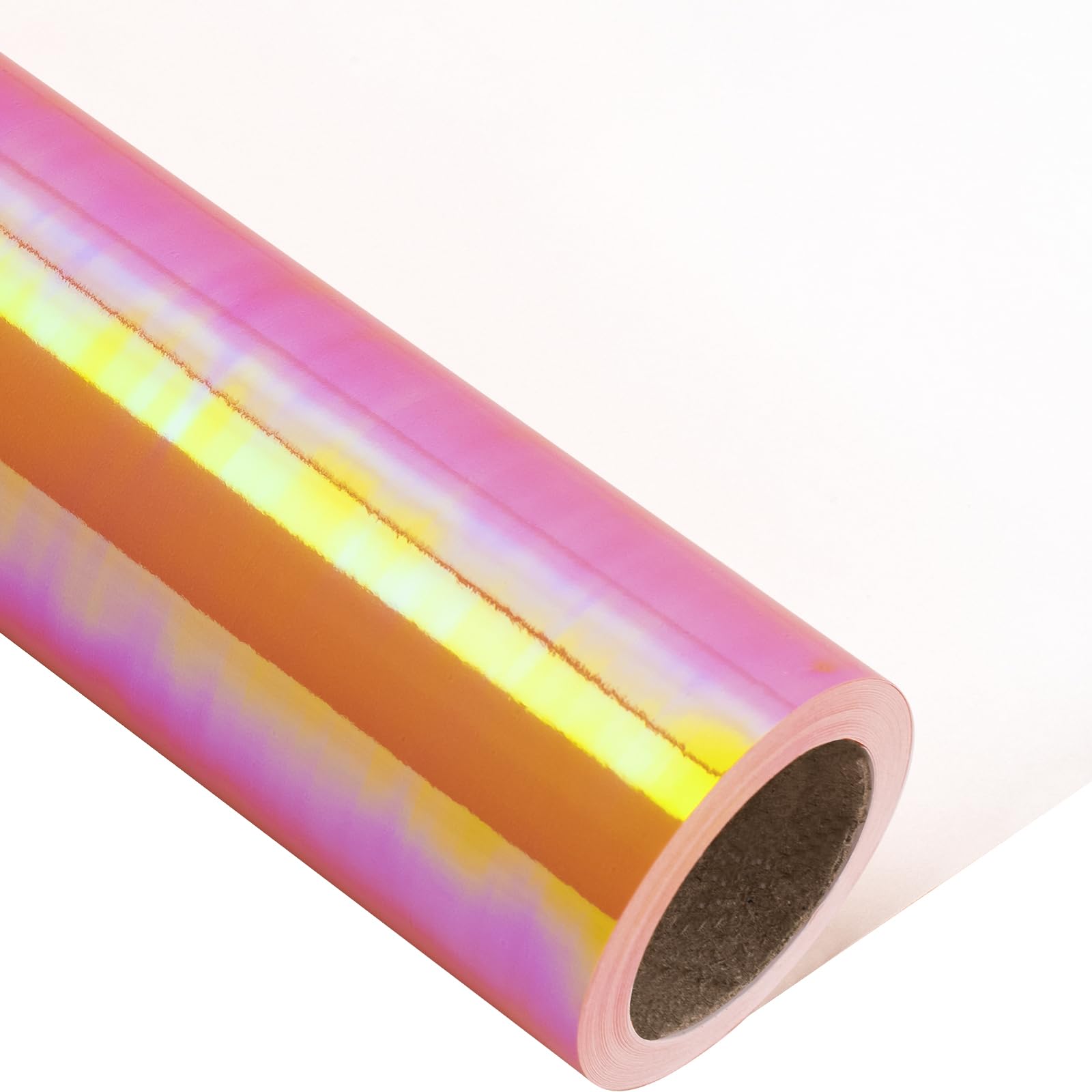 LeZakaa Pomarańczowa rolka papieru do pakowania - holograficzny opalizujący papier do pakowania na urodziny, Boże Narodzenie, święta - 43 cm x 32,8 stopy (47,23 m2)