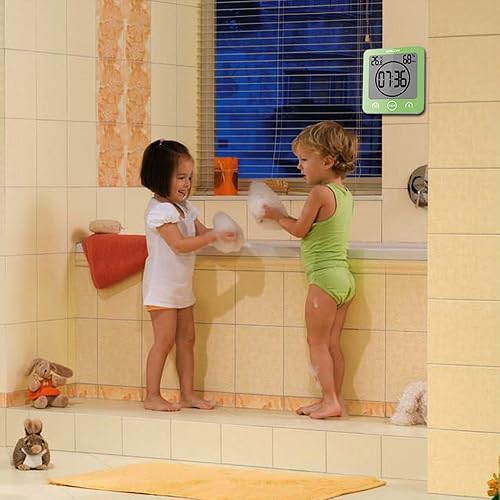 Miniatura 7 de Reloj de pared y temporizador de baño impermeable, temporizador digital resistente al agua para colgar en la ducha, pantalla grande, temporizadores