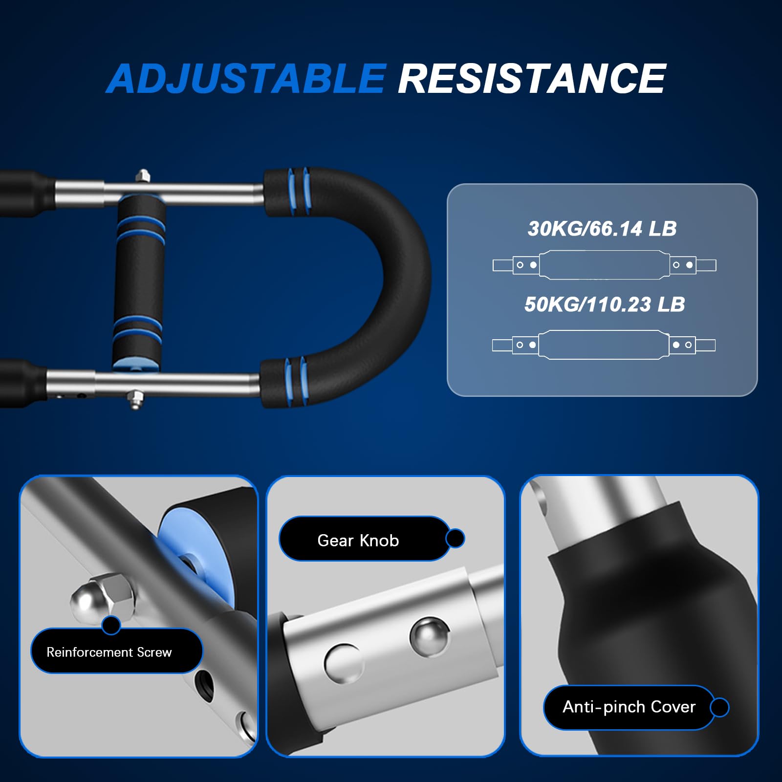 Twister Arm Trainer Home Workout Equipment,30-50 kg,Entrenador de Brazos con Resistencia Ajustable 3 Niveles,Power Twister Portátil para Pecho,Brazos y Hombros,Fitness en Casa