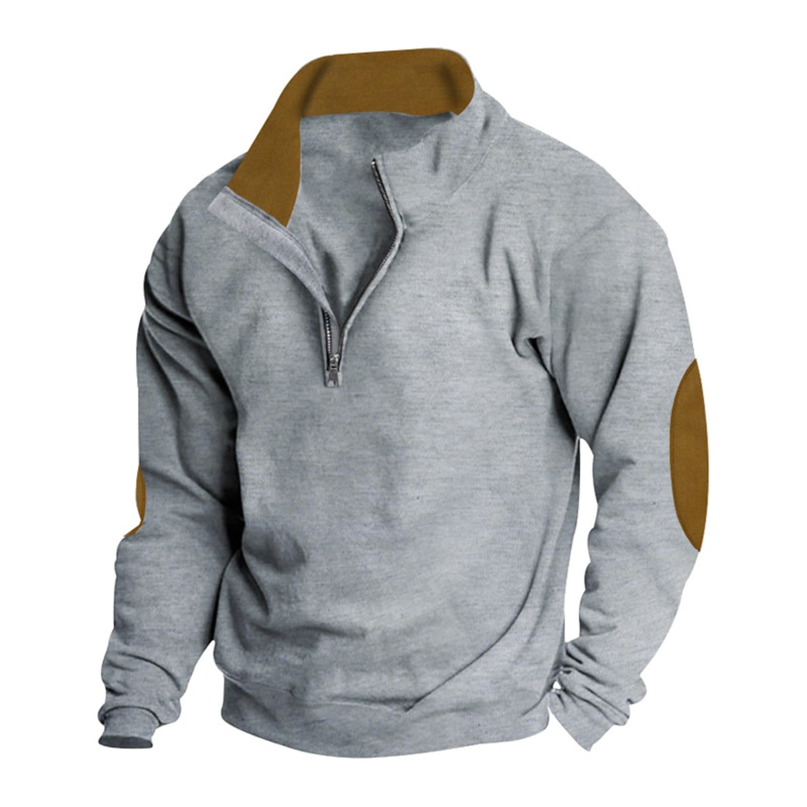 Pull Col Camionneur Homme En Micro Polaire - Sweat-shirt à Fermeture éclair, Manches Longues - Chaud Pour Automne/hiver - 9
