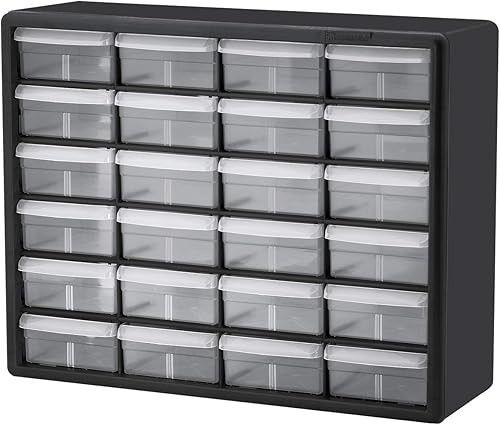 Miniatura 7 de 24 piezas de plástico para almacenamiento de herramientas y gabinete con cajones para manualidades de Akro-Mils 10124, medidas 20 pulgadas x 16
