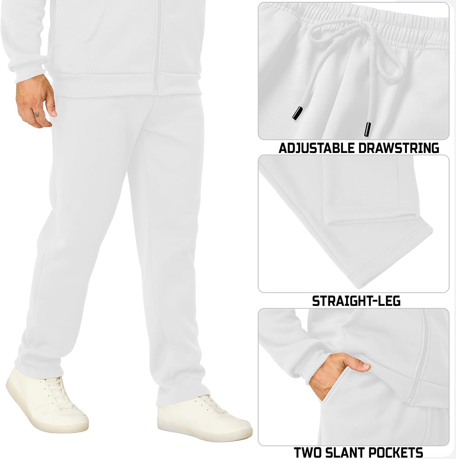 Men's Tracksuits Casual Sweatsuit 2 Piece Full Zip Sweatshirt and Sweatpants Set Athletic Jogging Suit - Image 6