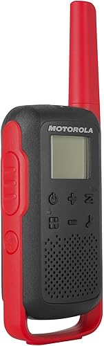 Vista 10 de Motorola Solutions, FRS portátil, T270, Talkabout, radios bidireccionales, recargable, 22 canales, 25 millas, negro con azul, paquete de 2