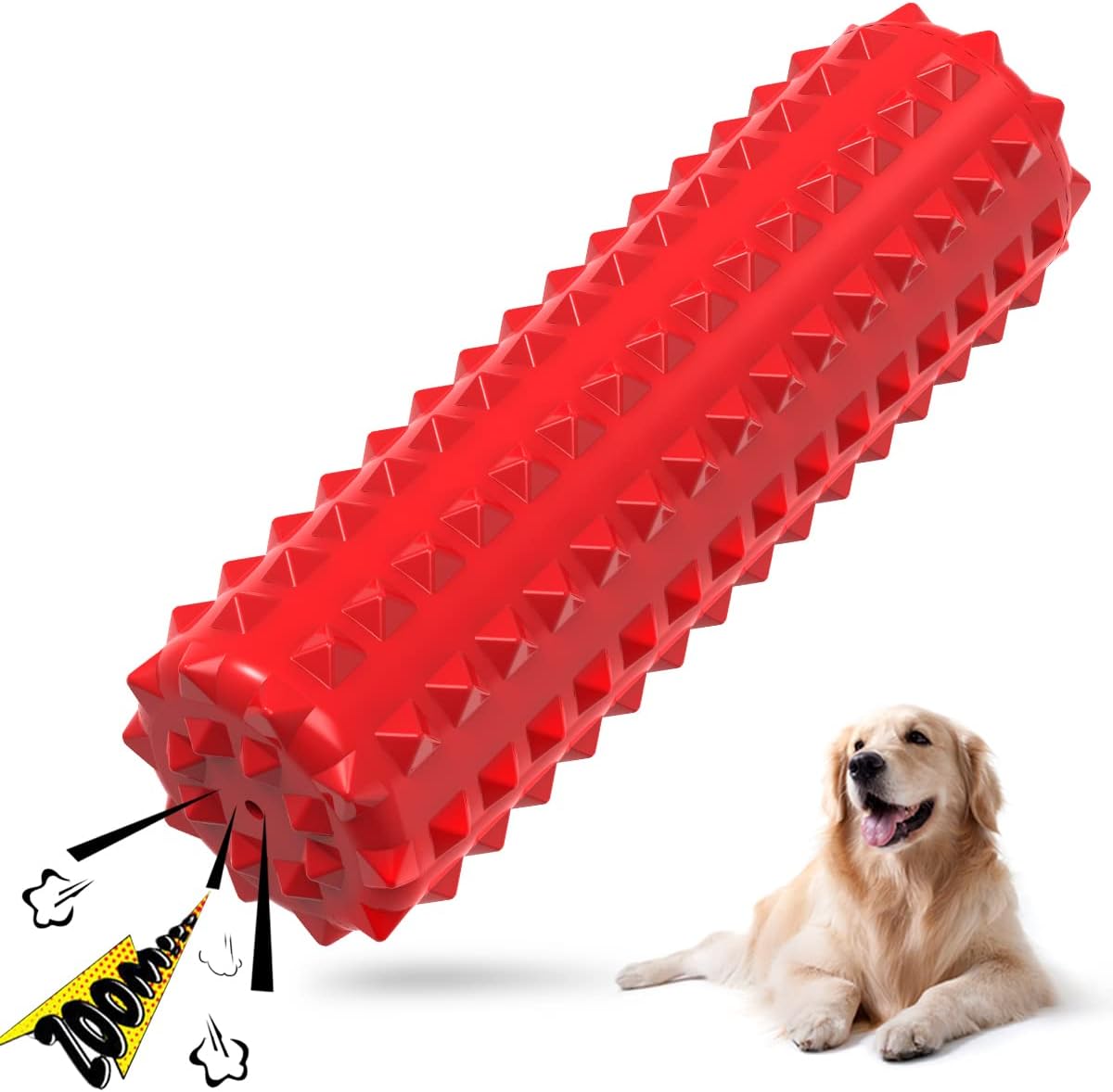 VANFINE Dog Squeaky Toys Almost Indestructible Tough Durable Dog Toys Dog chew Toys for Large Dogs Aggressive chewers Stick Toys Puppy Chew Toys with Non-Toxic Natural Rubber